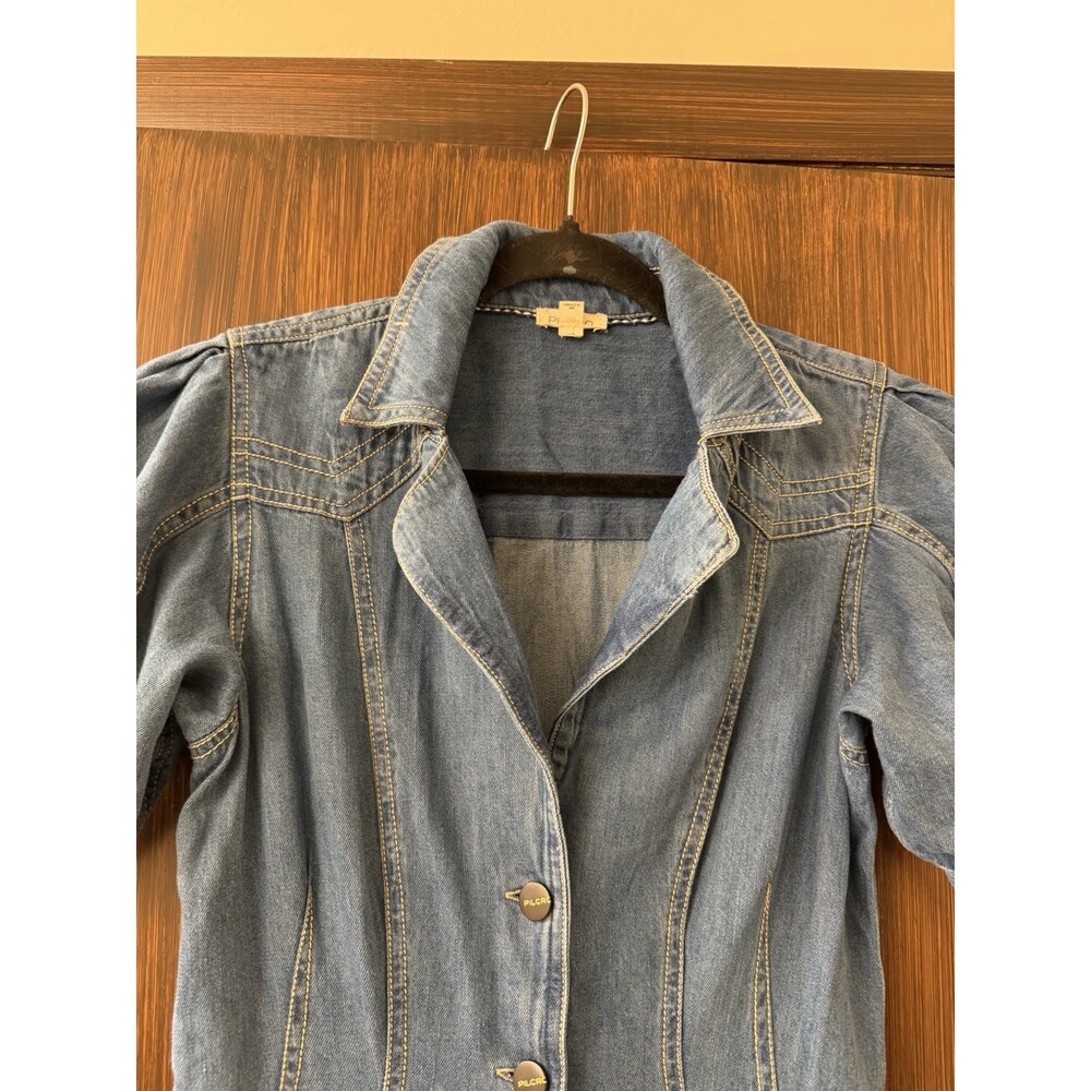 Pilcro Blue Denim Button-Front Midi Dress - Picture 5 of 9